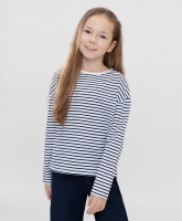 Лонгслив с принтом в полоску Button Blue, школьная форма для девочек  фото, kupilegko.ru